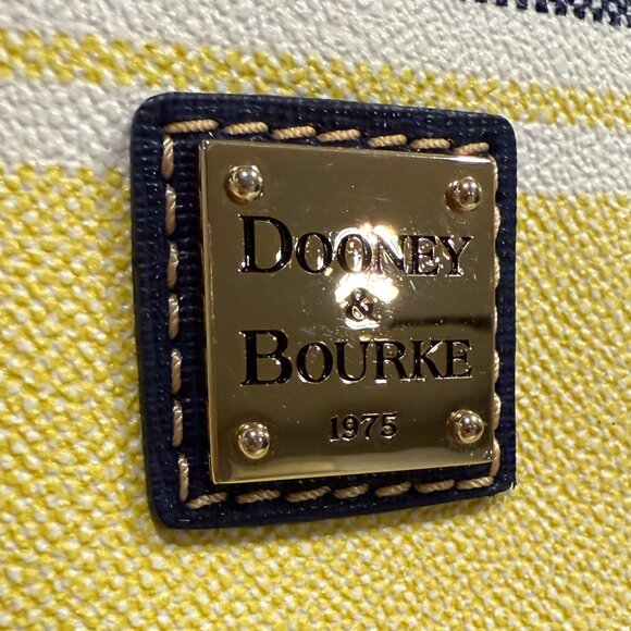 Dooney & Bourke Westerly Mini Waverly Yellow Navy White Striped Mini Tote - Picture 4 of 16